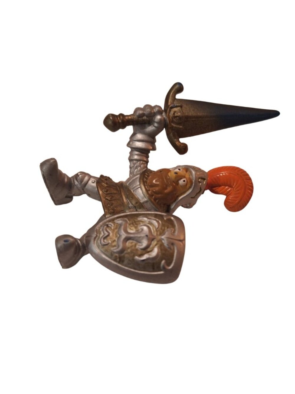 Keenway Medieval Knight Figure Silver Armor Orange PVC - Picture 8 of 12
